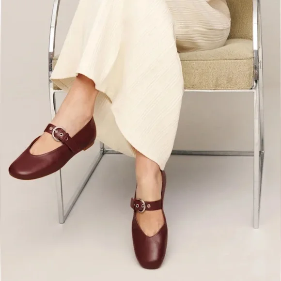 Reformation Bethany Ballet Flat Ruby - Size 7.5 - Picture 3 of 10